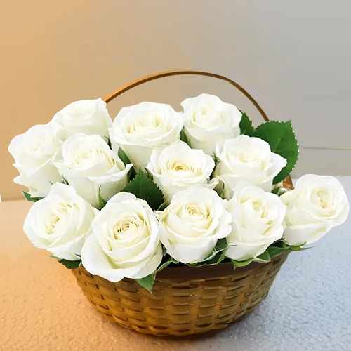 White Rose Basket