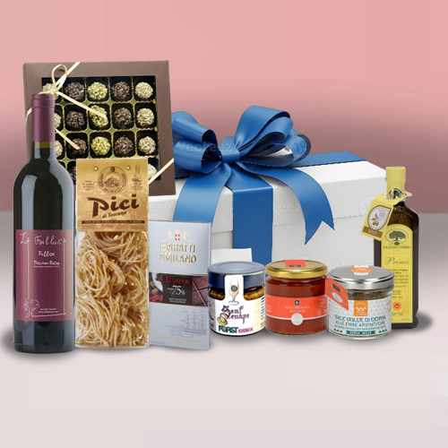 Red Wine N Italian Delicacies Gift Box